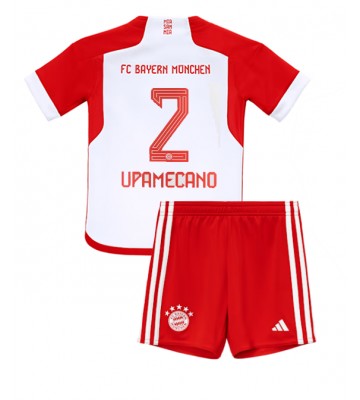 Bayern Munich Dayot Upamecano #2 Replica Home Stadium Kit for Kids 2023-24 Short Sleeve (+ pants)